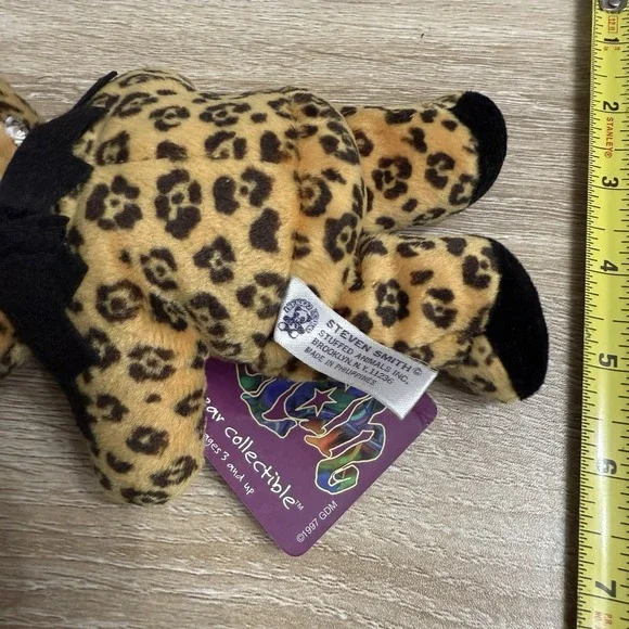 NWT Liquid Blue "Delilah" Leopard Grateful Dead 7" Beanie Bear Collectible Plush - Picture 6 of 7